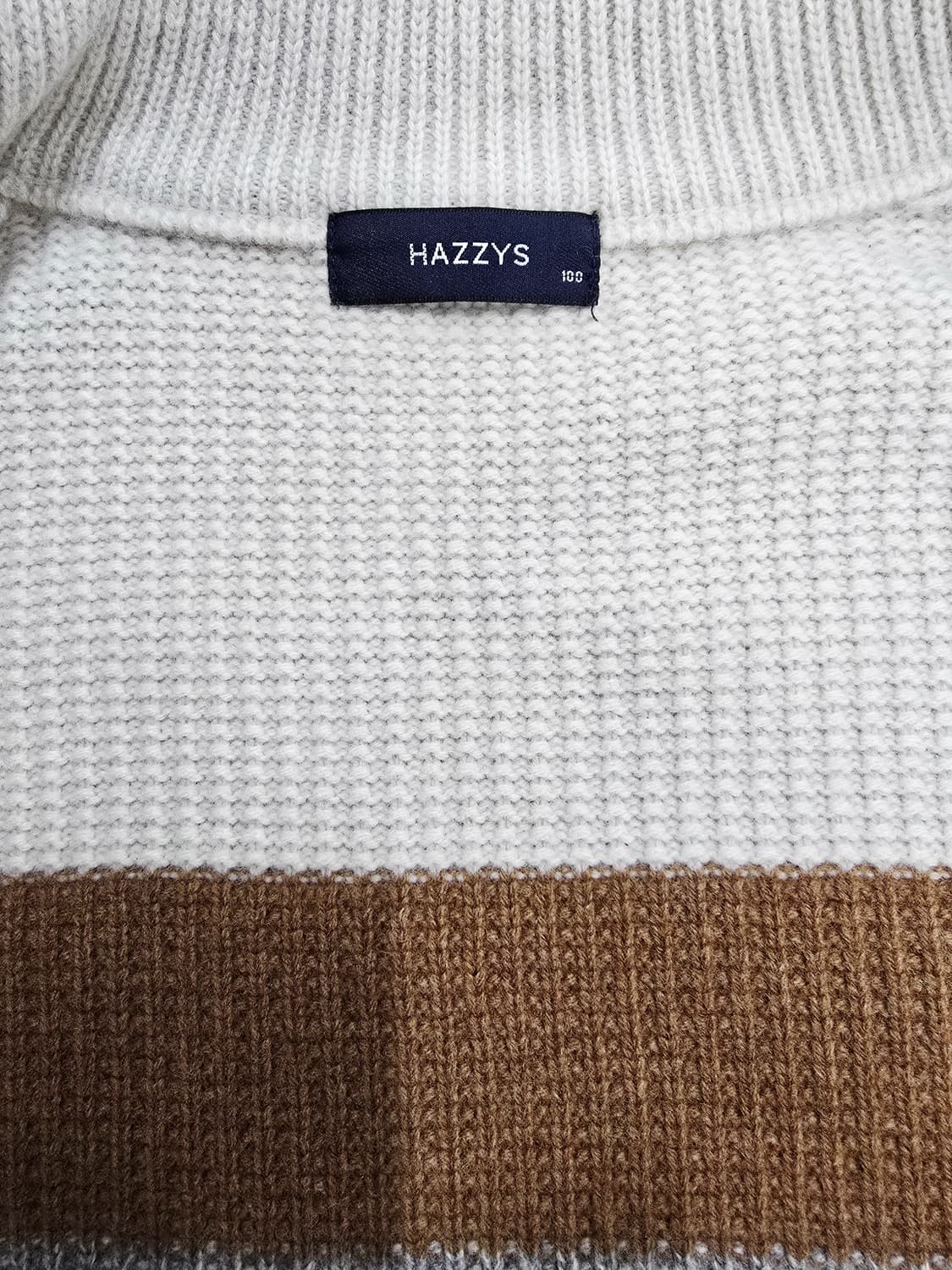 헤지스 컬러블록 니트 집업 가디건100 상품이미지9