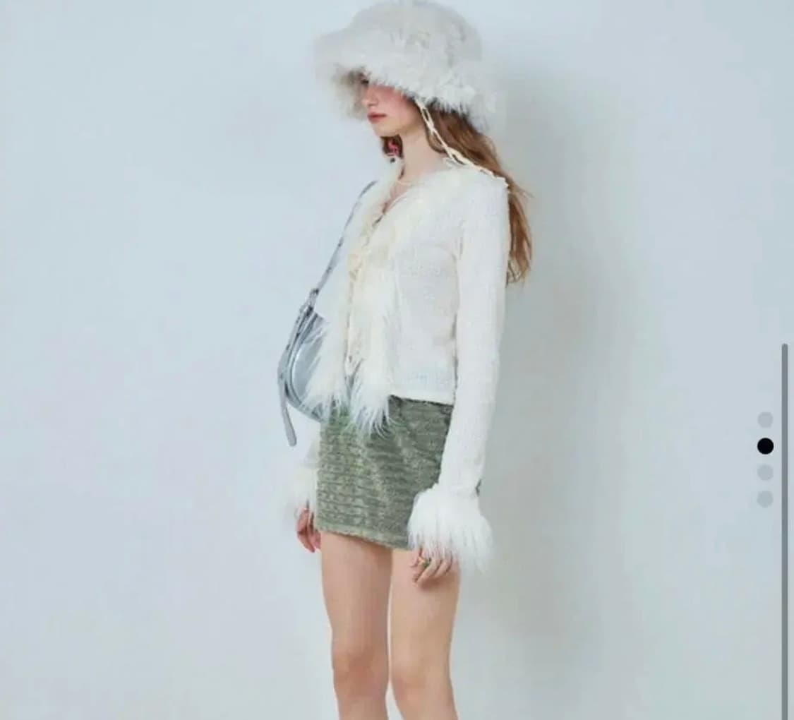 (텍있는새상품)크랭크 crank 에코 퍼 스트링 가디건 상품이미지2