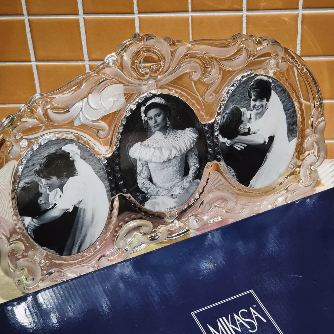 80s 독일 미카사 엔틱 불투명 3구 액자 상품이미지9