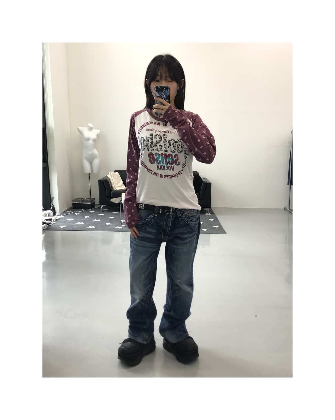 Jpn Kitsch Skull Long Sleeve 상품이미지1