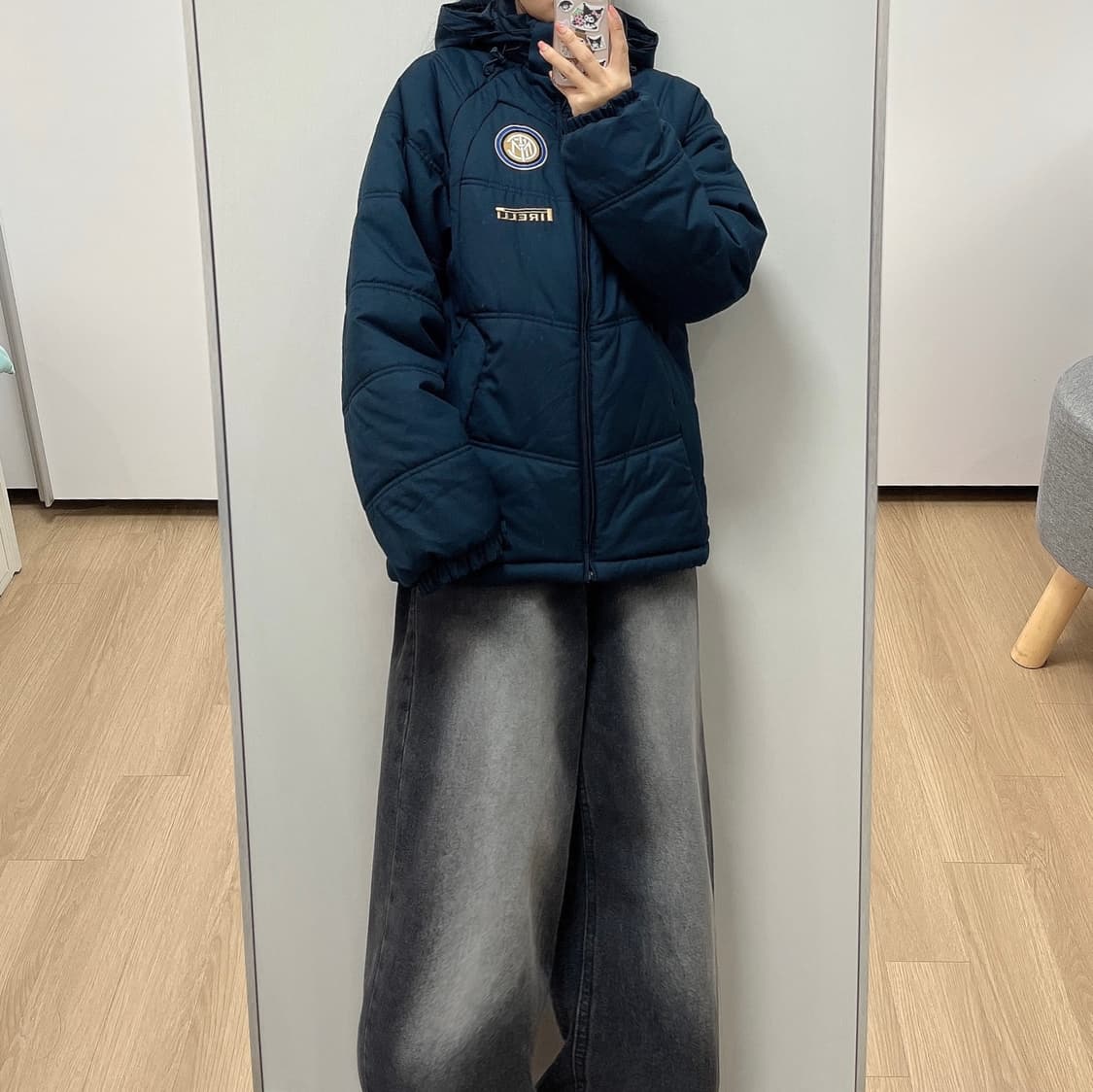 나이키 00s 인터밀란 인테르 네이비 골드 패딩 점퍼 상품이미지1