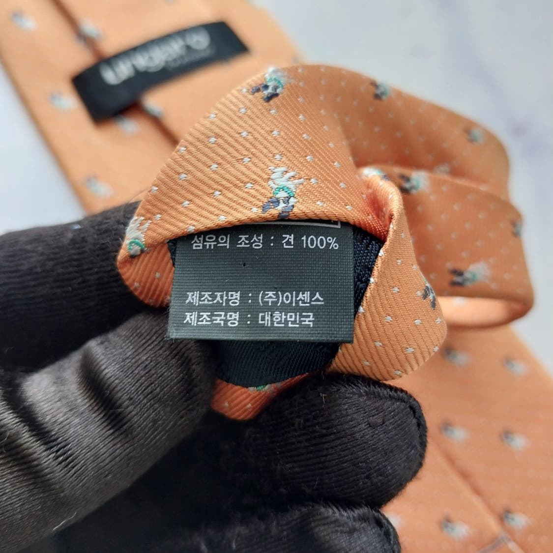 웅가로 옴므 오렌지 강아지 모티브 넥타이 8.5cm A등급 K2904 상품이미지8