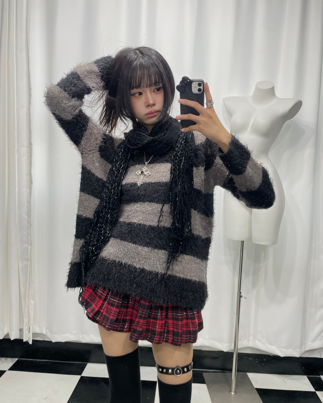 🎸블랙&그레이 스트라이프 니트🎸 상품이미지1