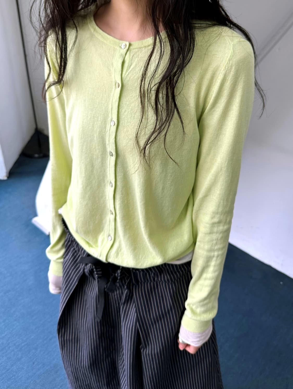 High gauge cotton lace design cardigan 상품이미지8