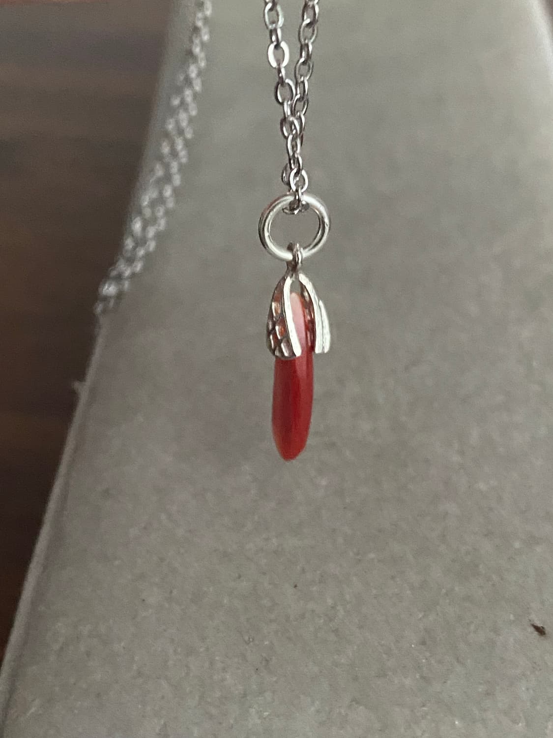 천연 산호 펜던트 실버 목걸이(925) 상품이미지5