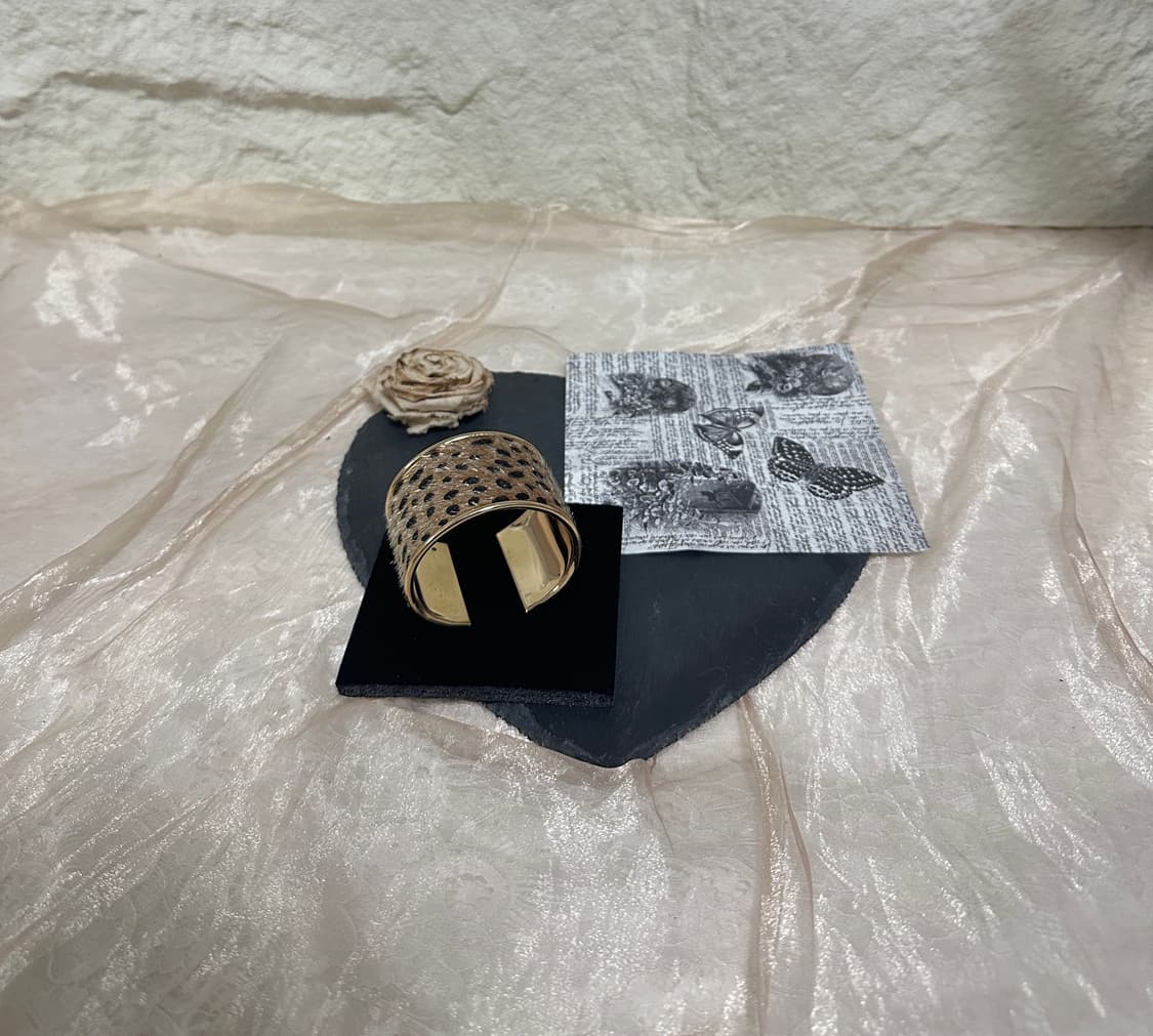 빈티지 말털 레오바드 오픈 팔찌 상품이미지1