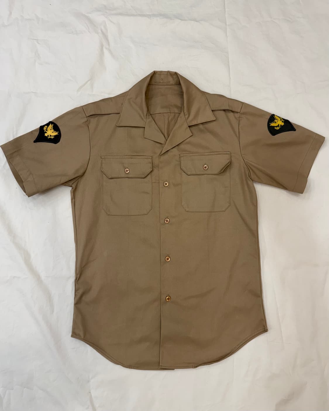 70s U.S. Military Army Tan 445 카키 반팔 셔츠 상품이미지1