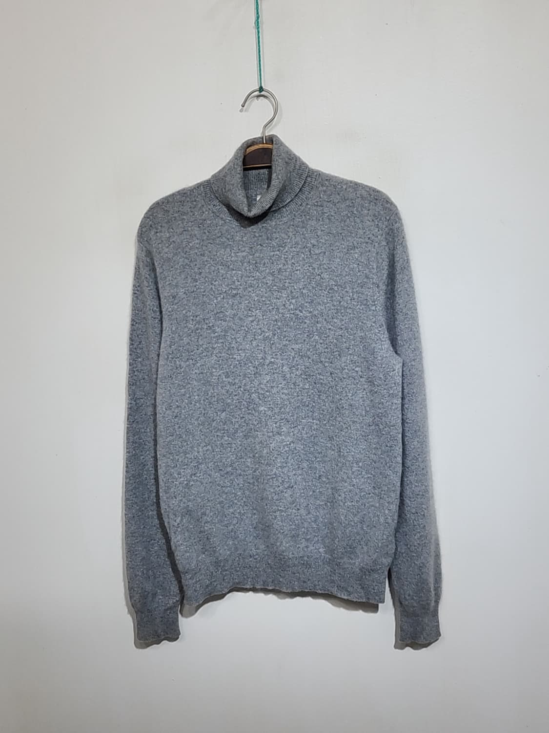 (L) 터틀넥 캐시미어 니트 그레이 무지 목폴라 스웨터  상품이미지1