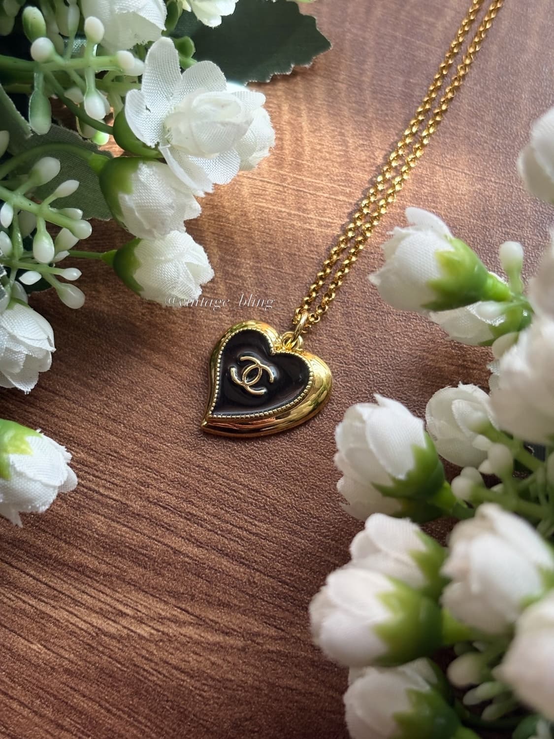 블랙) 샤넬 골드 하트 목걸이 상품이미지2