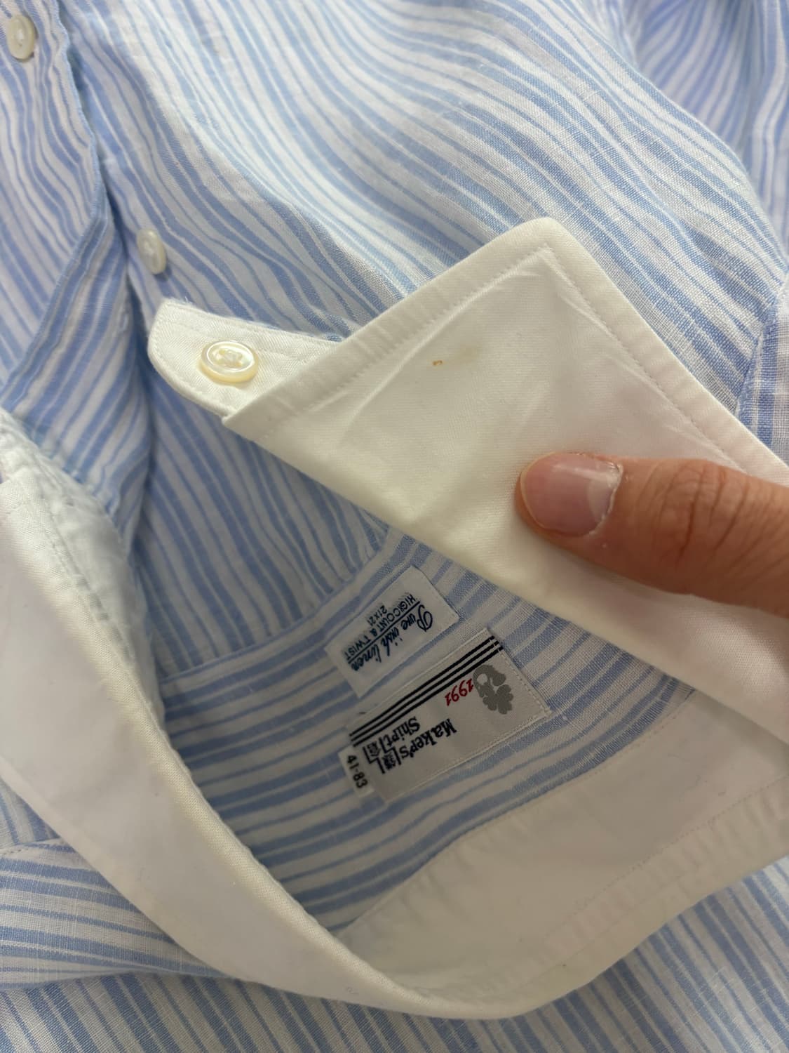 일제 린넨100프로 스트라이프셔츠 사이즈 100-105 상품이미지6