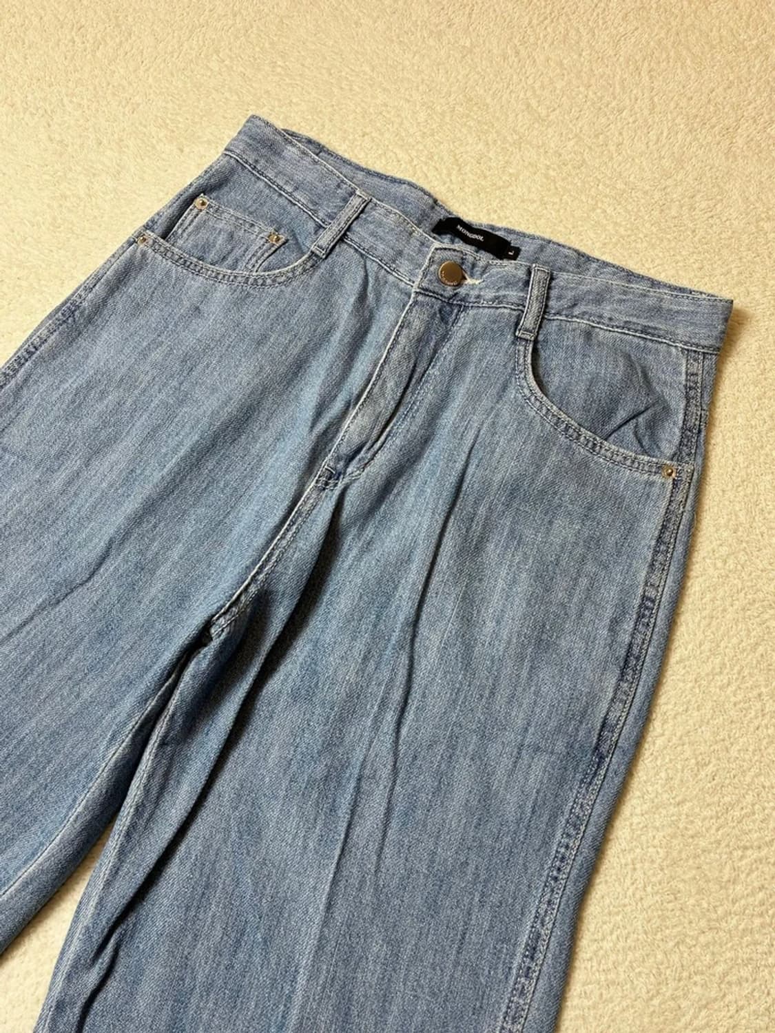 몽돌 MONGDOL 파사드패턴 스트레이트 데님 팬츠 PN6637 상품이미지3