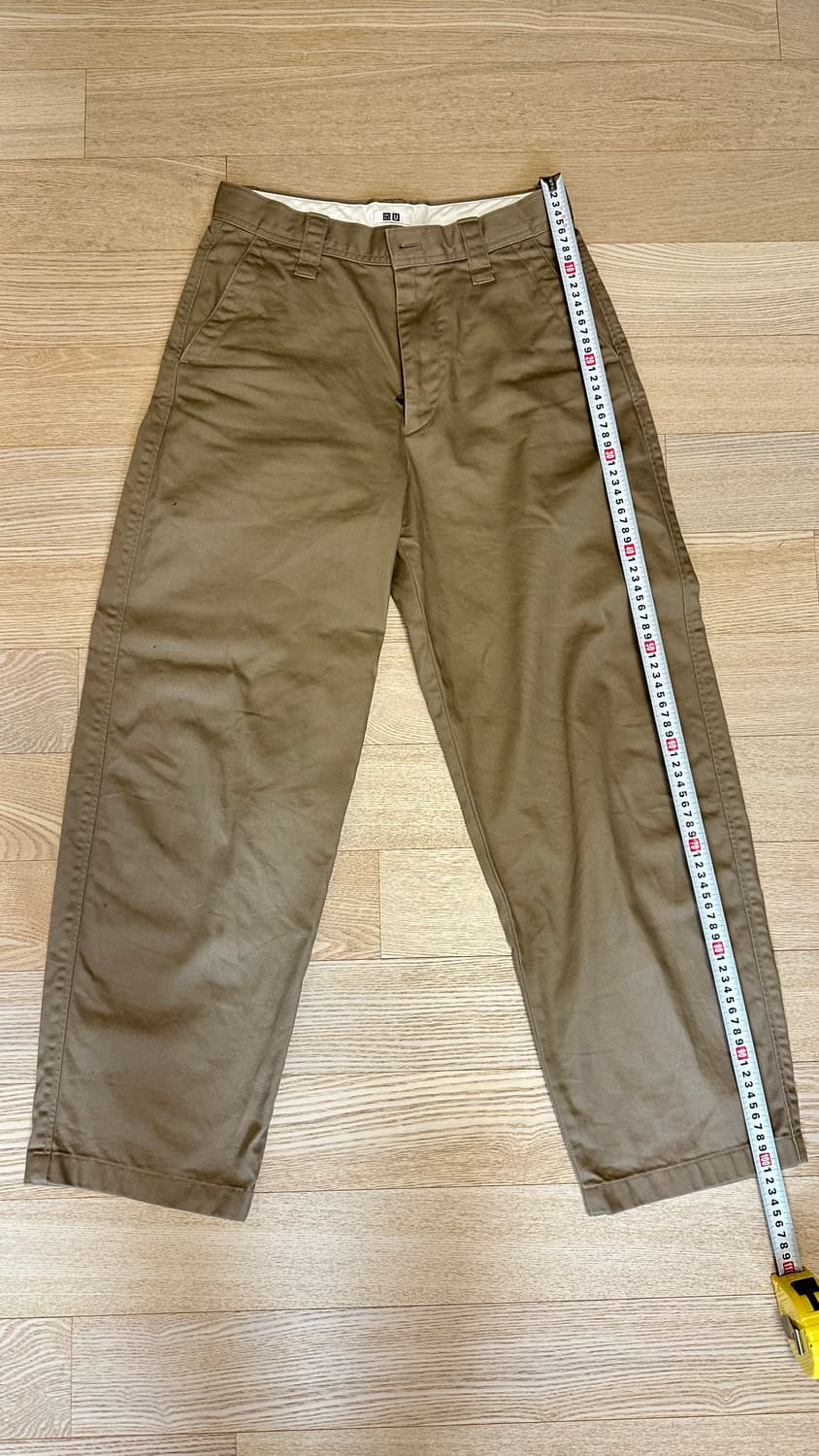 유니클로U 와이드핏치노팬츠 베이지 73(28) 상품이미지7