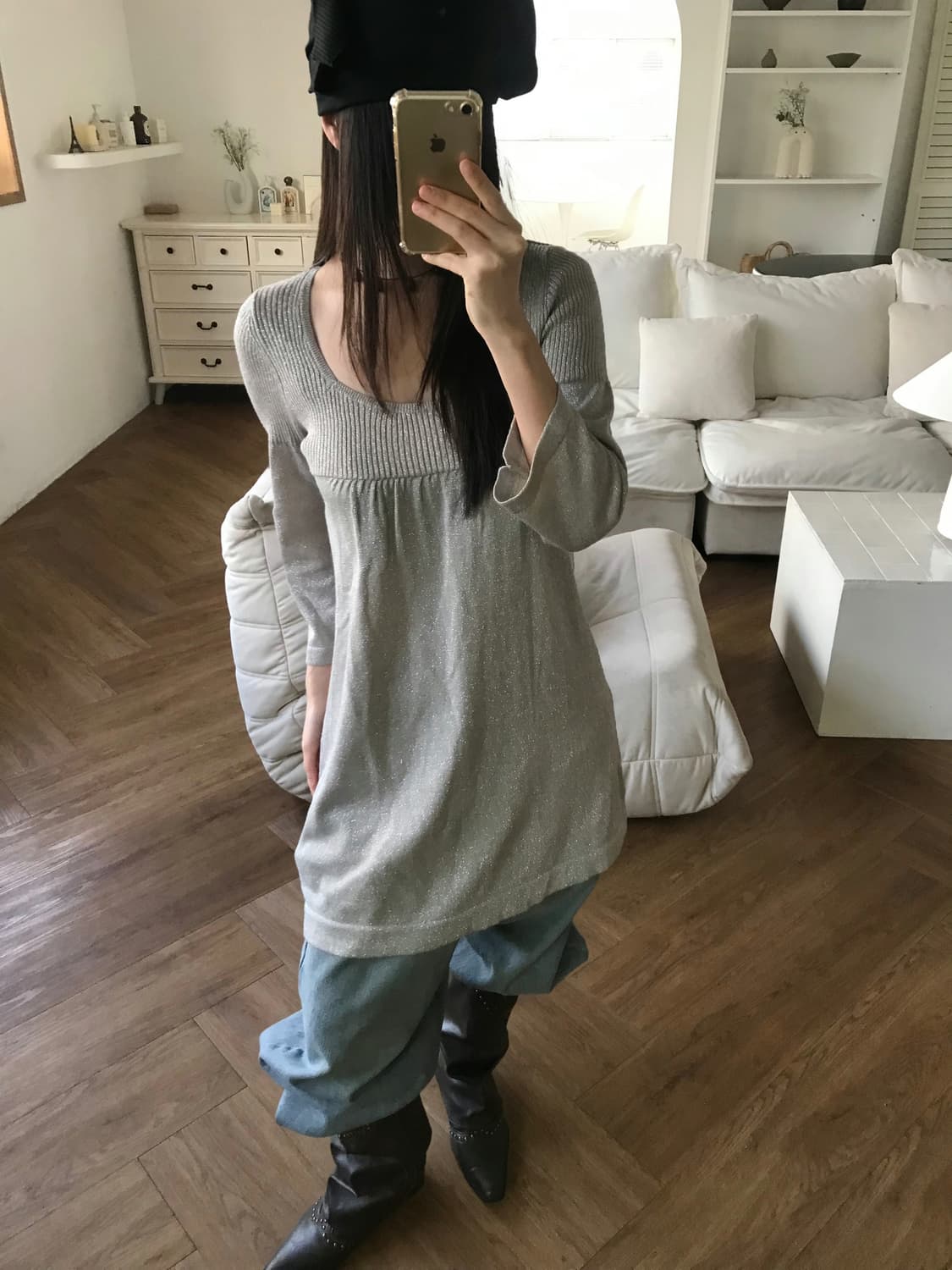 vintage grey pearl one-piece 상품이미지4