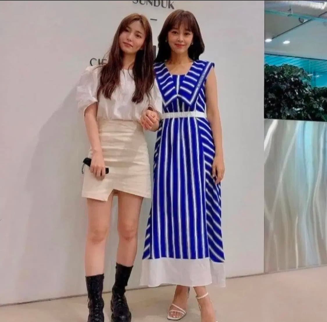 여성 M 에고이스트 스트라이프 빅 카라 원피스 상품이미지2