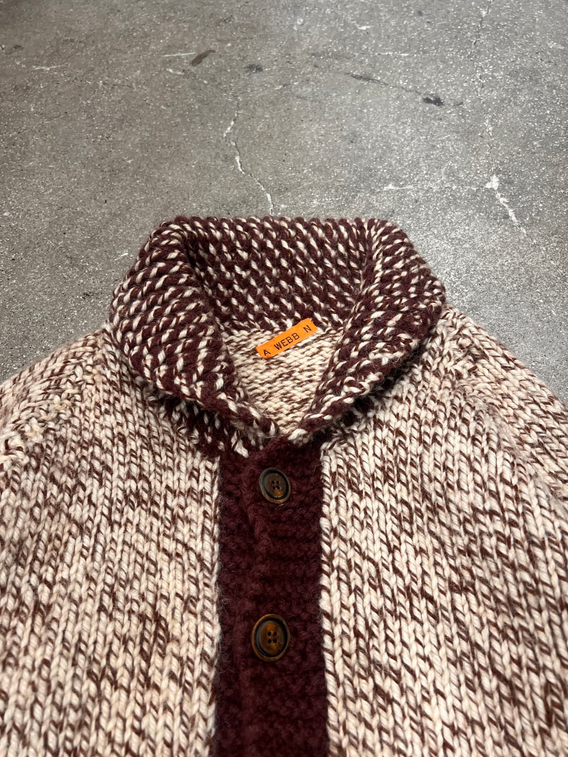 빈티지 핸드메이드 헤비 울 니트 가디건 상품이미지2