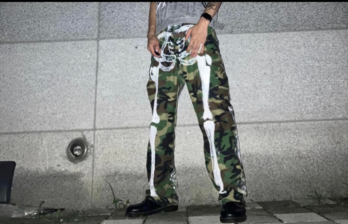 스켈레톤 밀리터리 카고 바지 상품이미지3