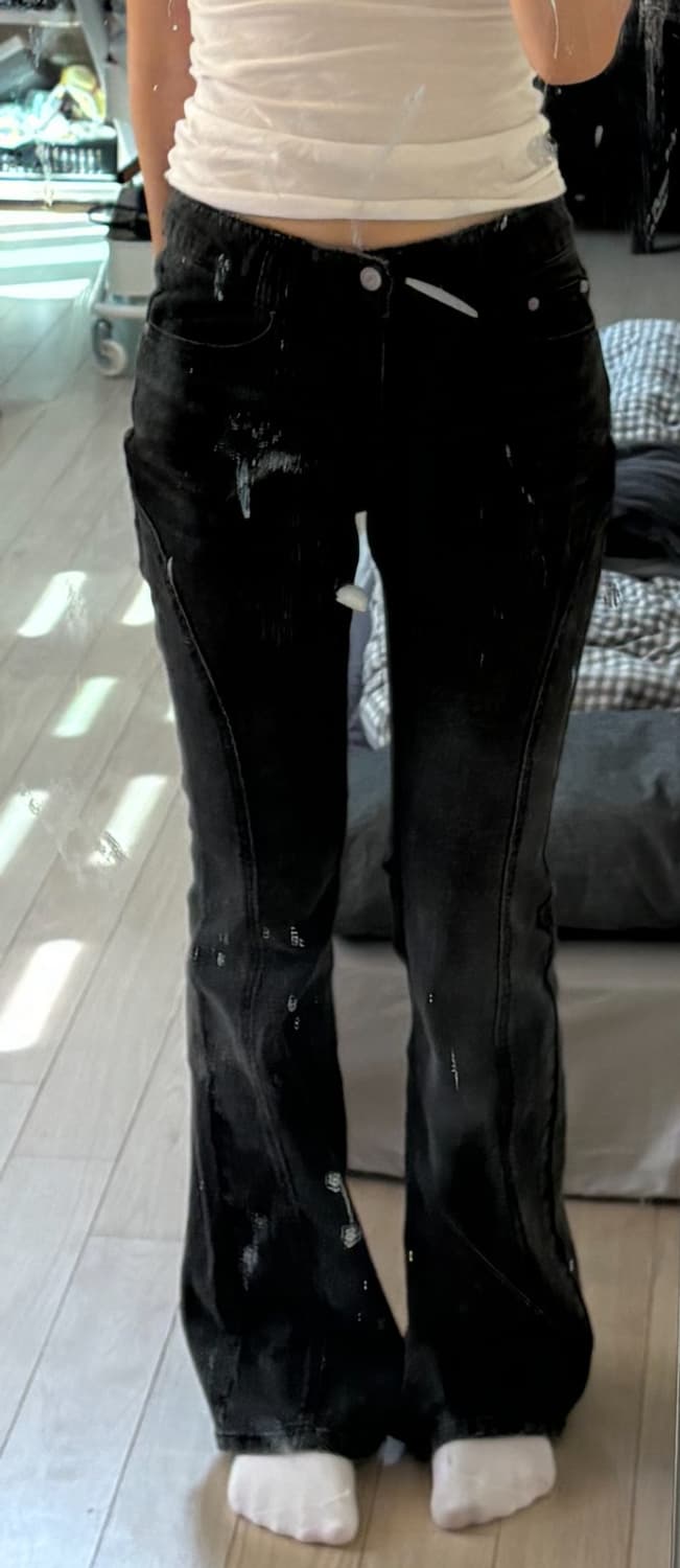 Zip Pocket Slim Low Rise Flared Jeans DC 상품이미지2
