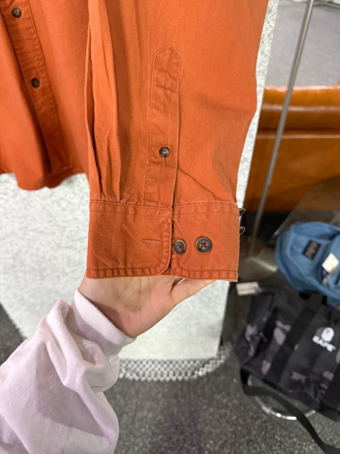 칼하트 빈티지 오렌지 코튼 워크 셔츠 B4699 상품이미지4