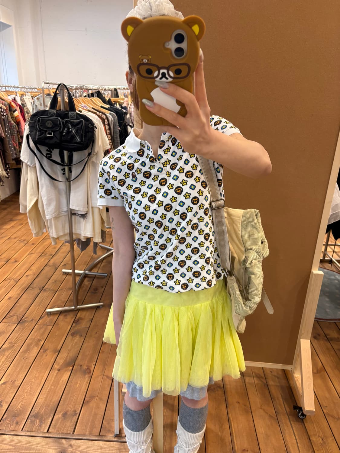 베이프 패턴 카라 반팔티 상품이미지2