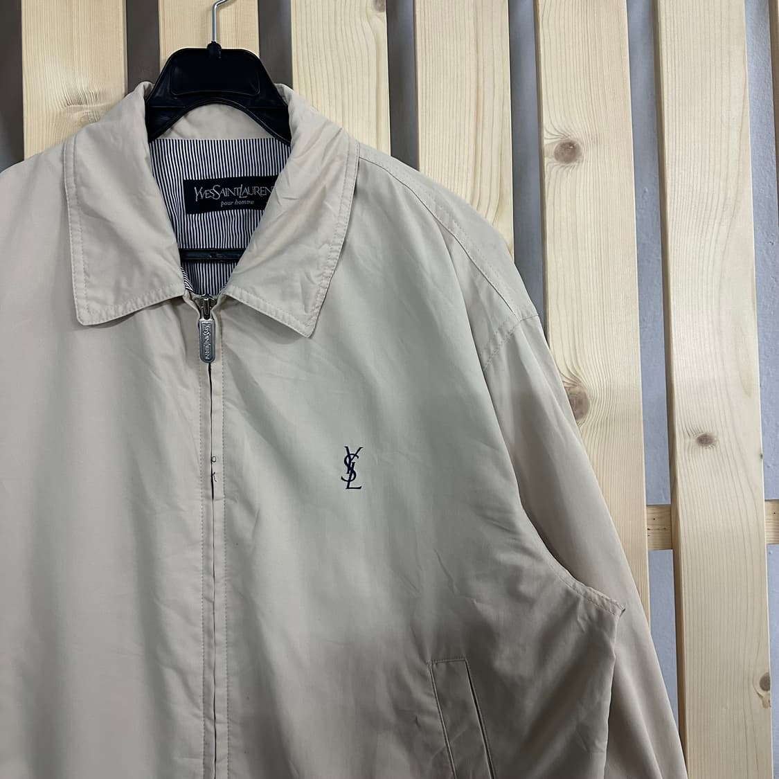 (L) 입생로랑 베이지 블루종 자켓 바람막이 상품이미지3