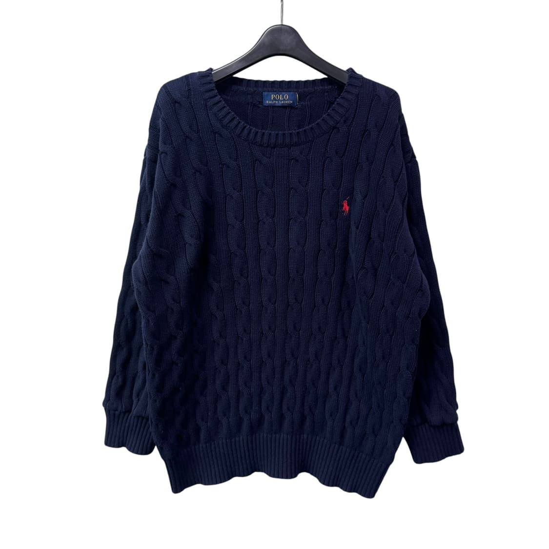 신형 폴로 랄프로렌 네이비 꽈배기 면니트 상품이미지2