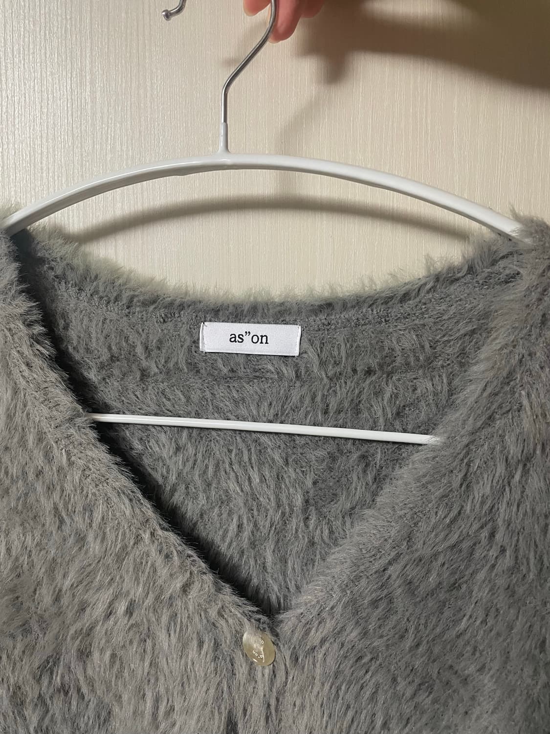 as"on 애즈온 회색 퍼 가디건 상품이미지3
