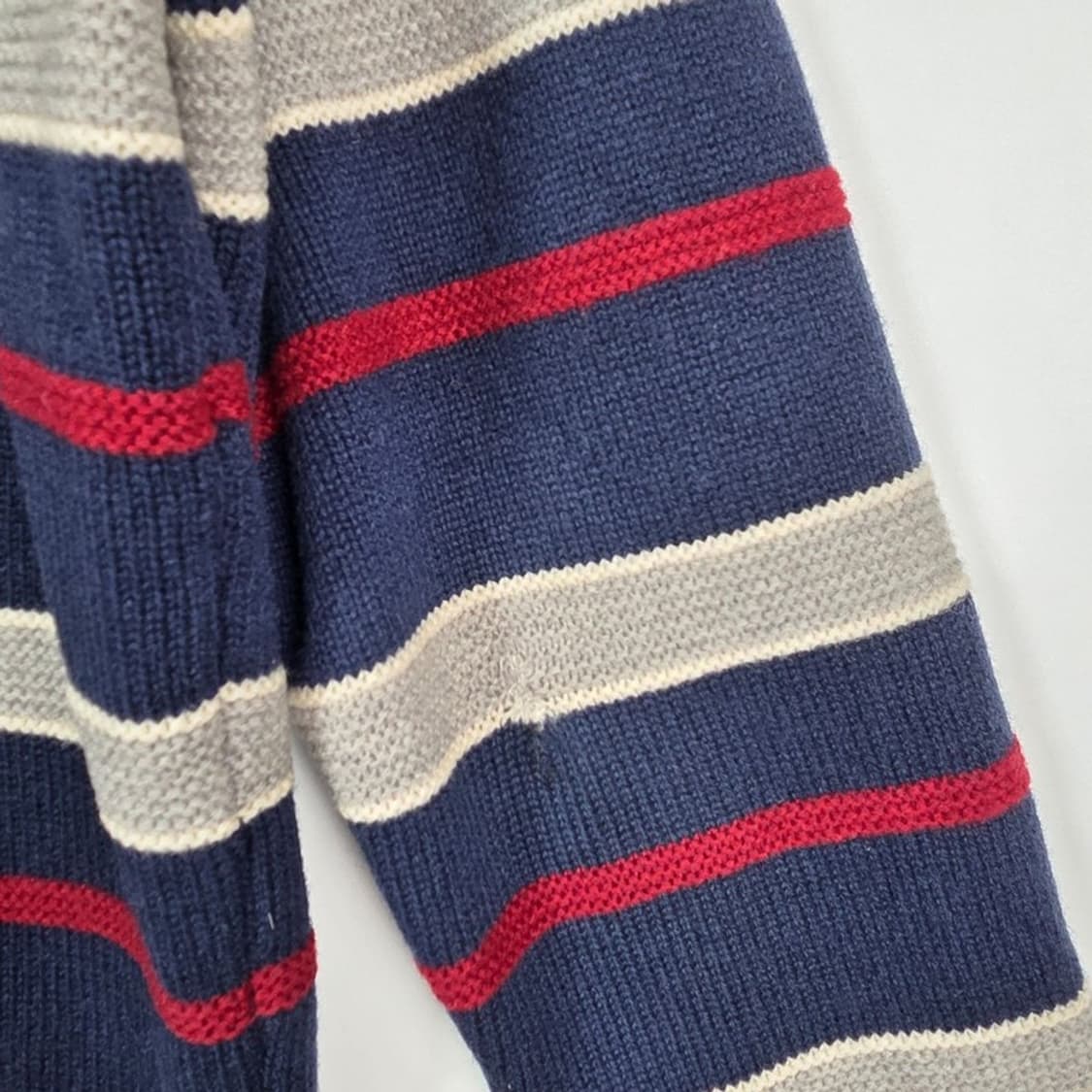 타미힐피거 울 아카이브 스트라이프 풀집업 니트 L 상품이미지5