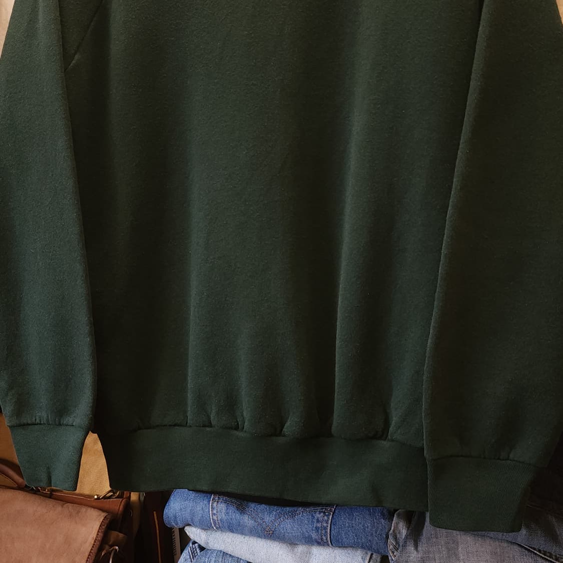 90s 빈티지 스웻셔츠 플레인 스웻셔츠 다크 그린 m 상품이미지6