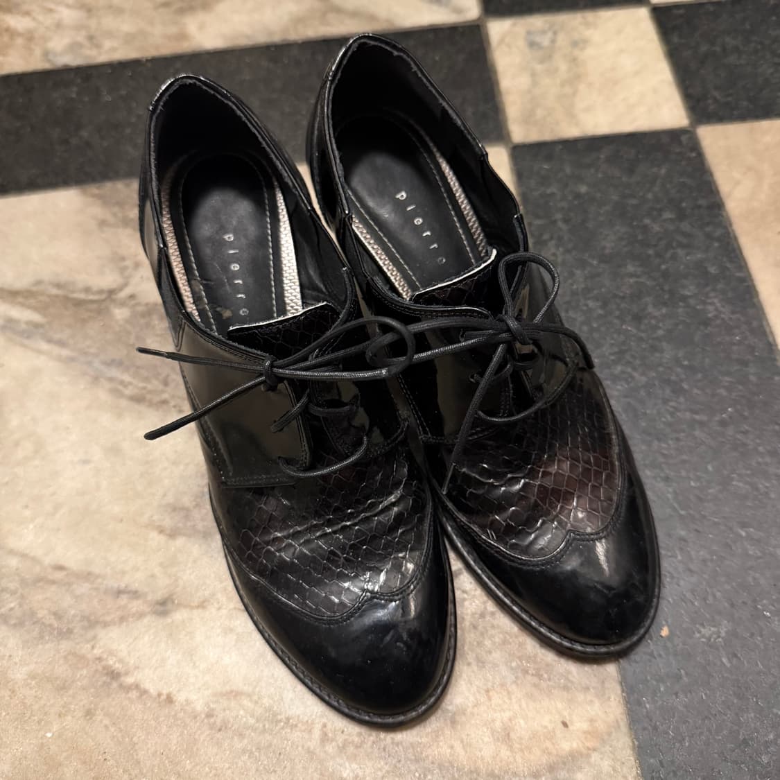 크로커 레이스업 힐 구두 상품이미지2