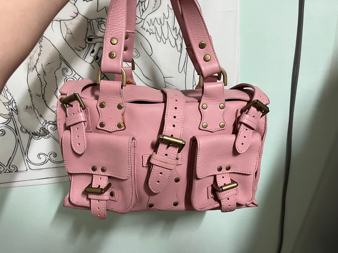 멀버리 뮤트 핑크 레더 숄더백  상품이미지1