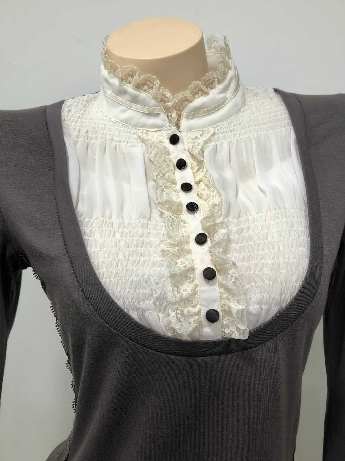 muted purple shirt layered long sleeve 상품이미지4