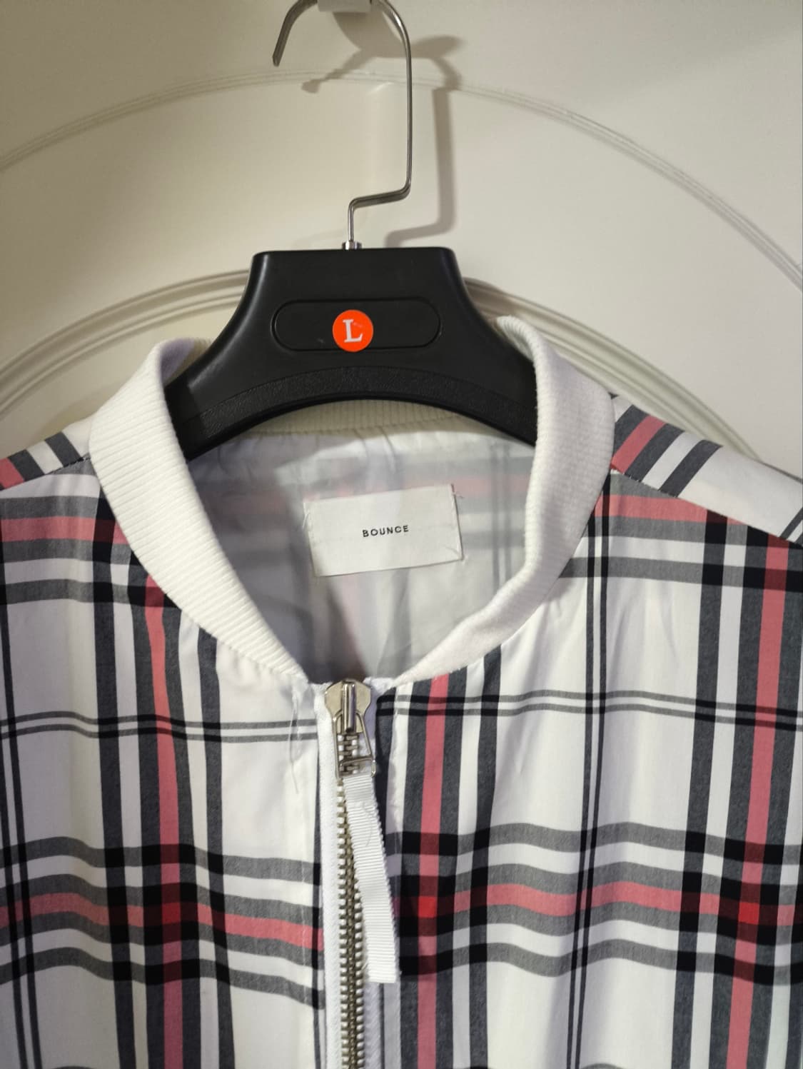 빅사이즈 바운스 깅엄체크 봄버 블루종 자켓 상품이미지2