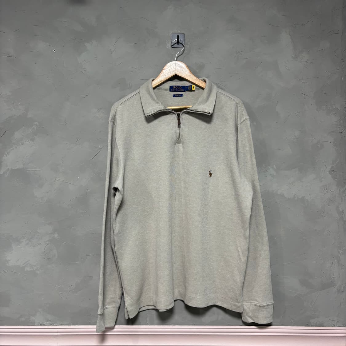 폴로 랄프로렌 신형 니트 반집업 세이지 그레이 상품이미지1