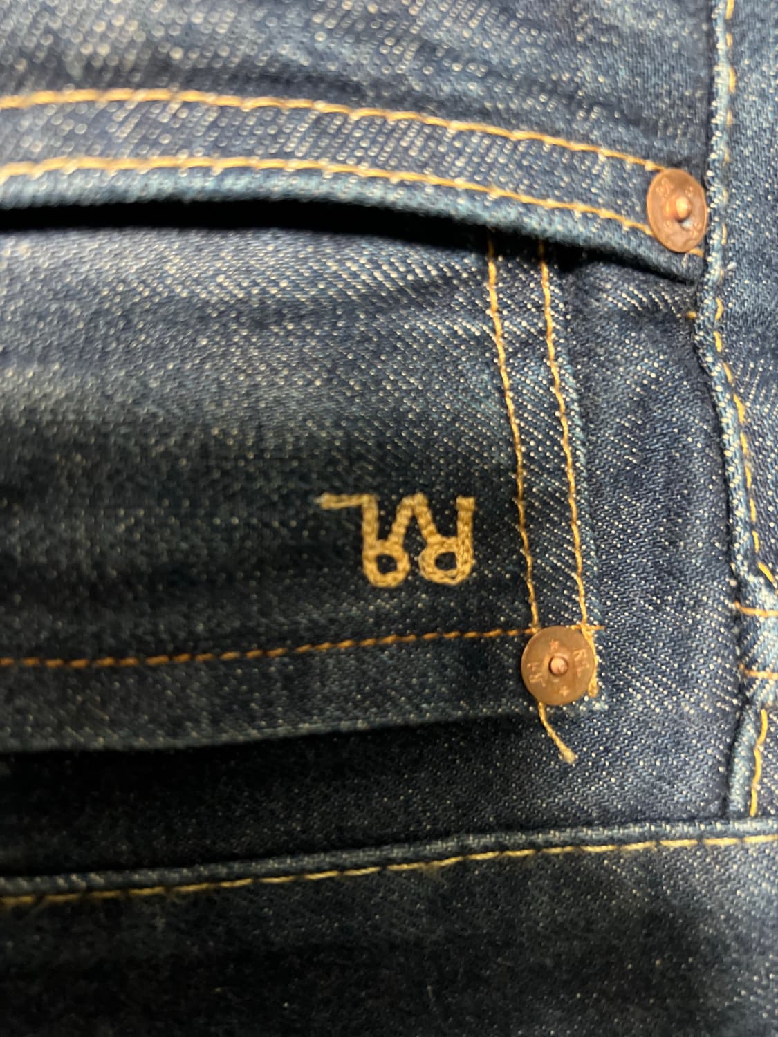 더블알엘 스트레이트핏 원스 워시 셀비지 진 32/32 상품이미지4