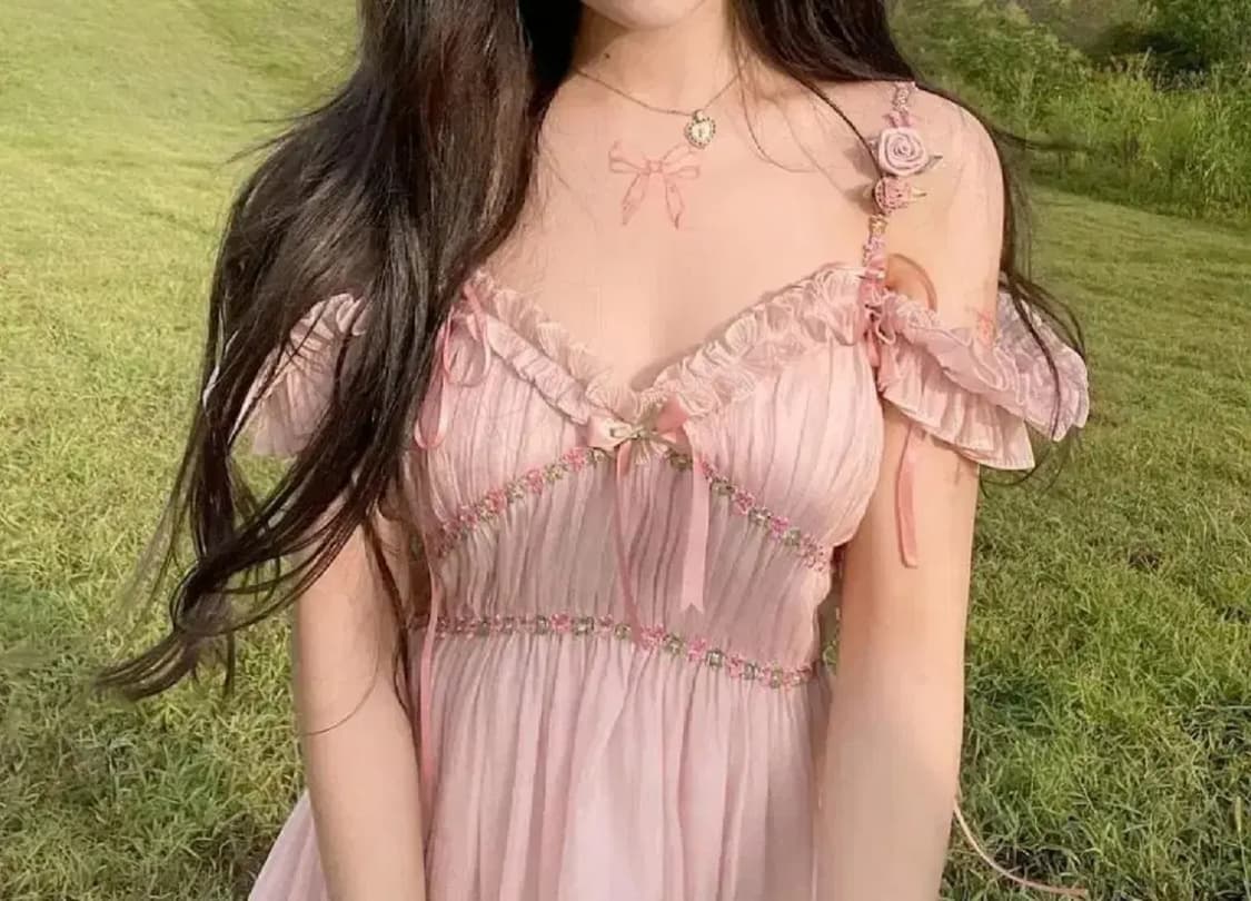 공주룩 여신룩 핑크 롱원피스 상품이미지2