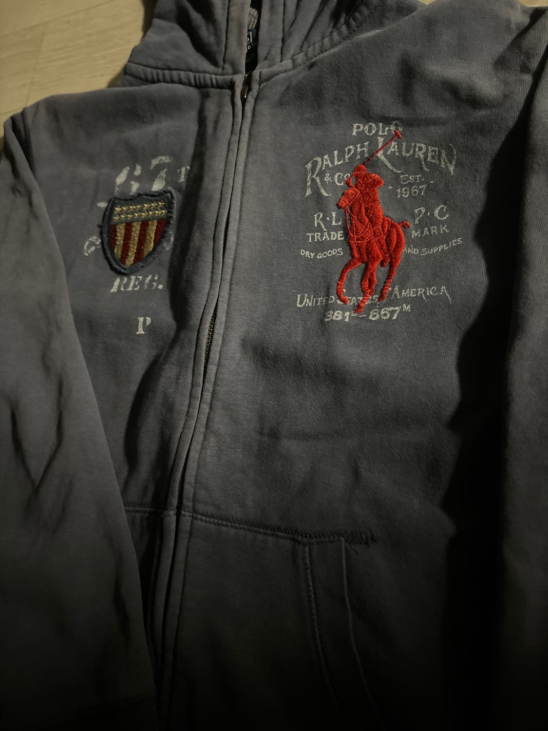 (초 희귀)폴로 빅포니 성조기 후드집업 상품이미지2