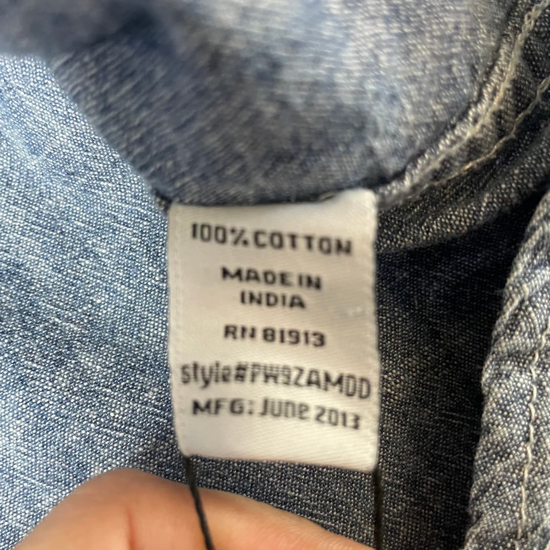 PD&C 투포켓 코튼 연청 샴브레이 데님 셔츠 상품이미지6