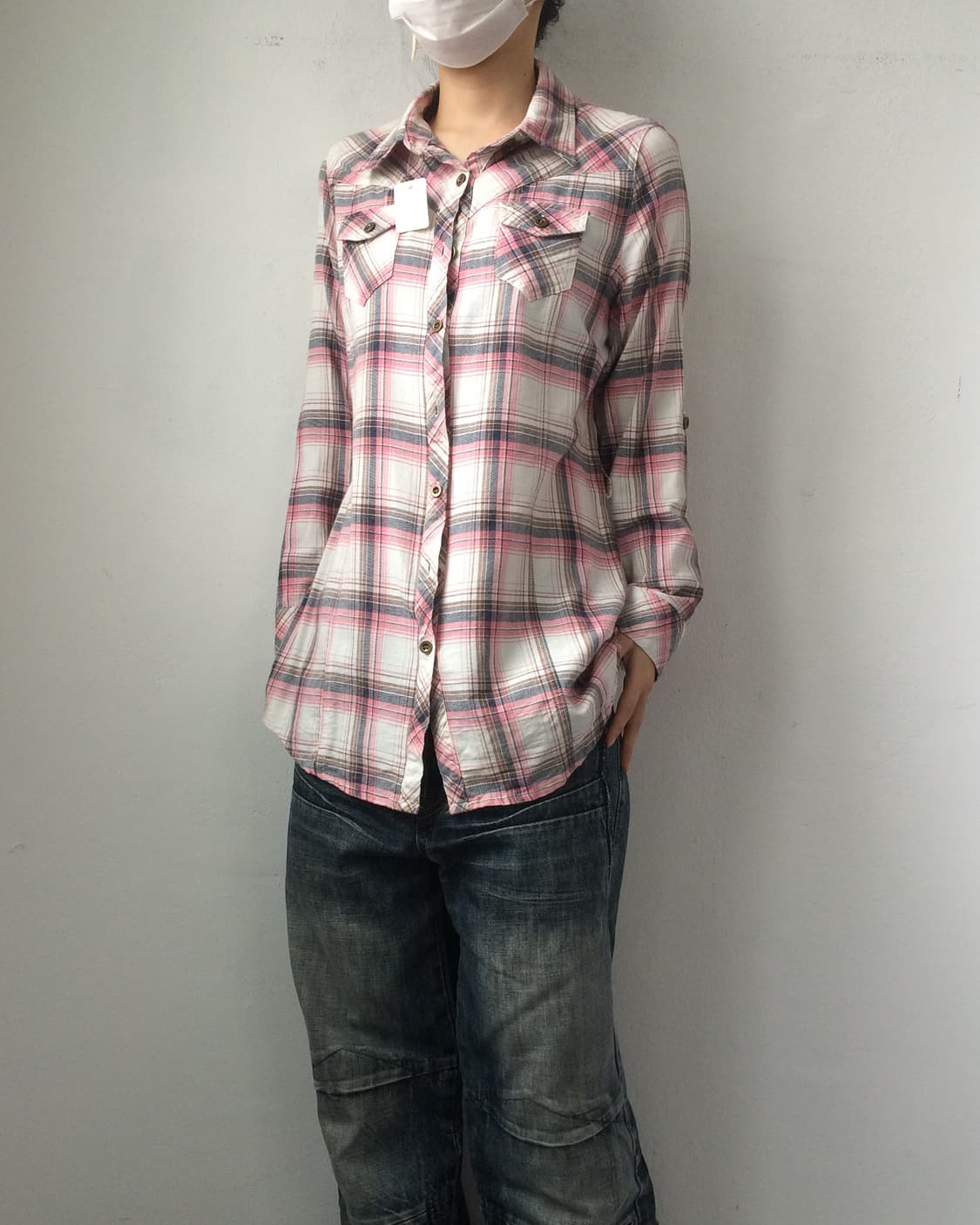 Tied check pattern shirt 상품이미지5