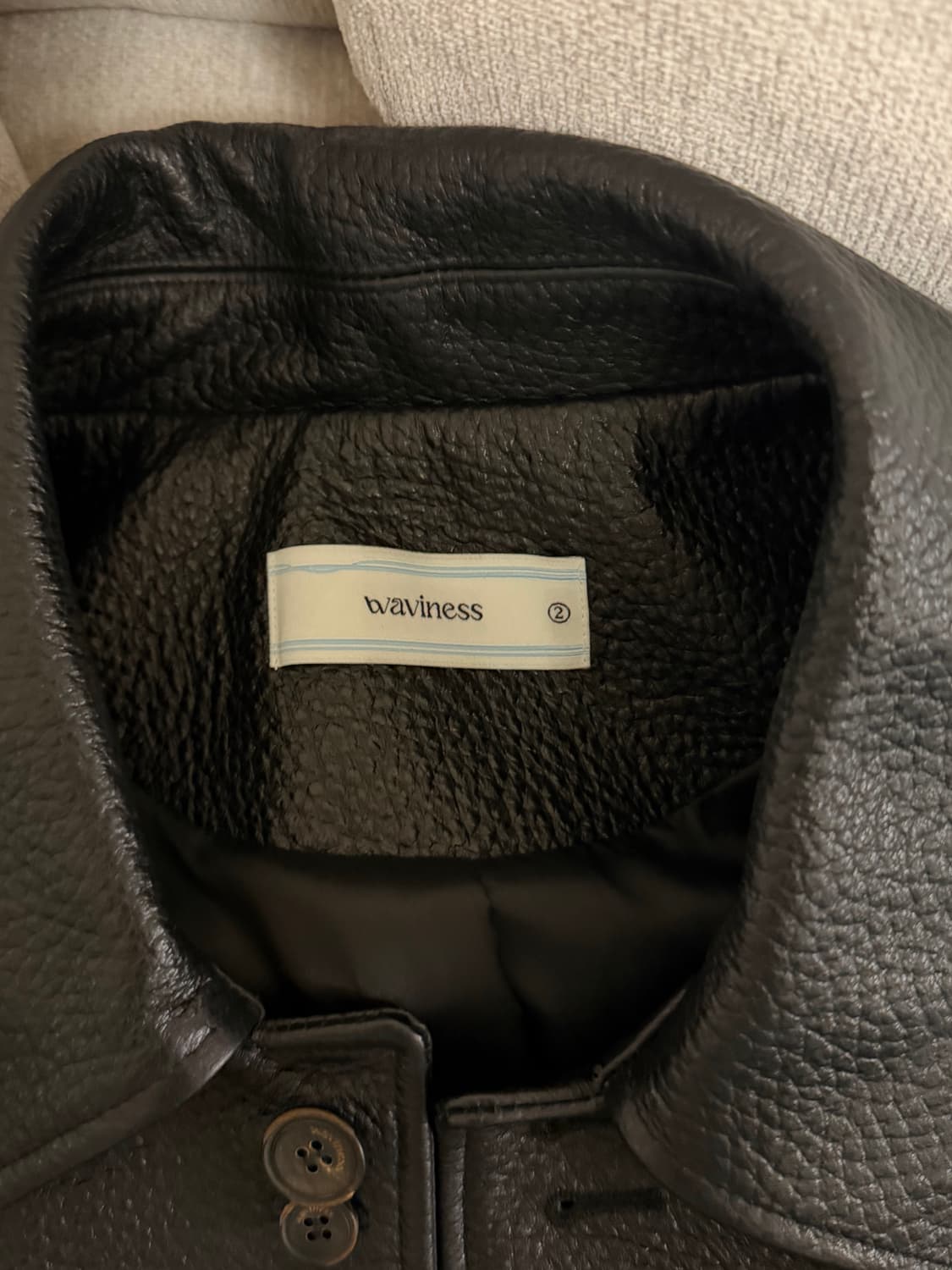 [2]웨이비니스 플로우 라인 레더 자켓 2사이즈 상품이미지6