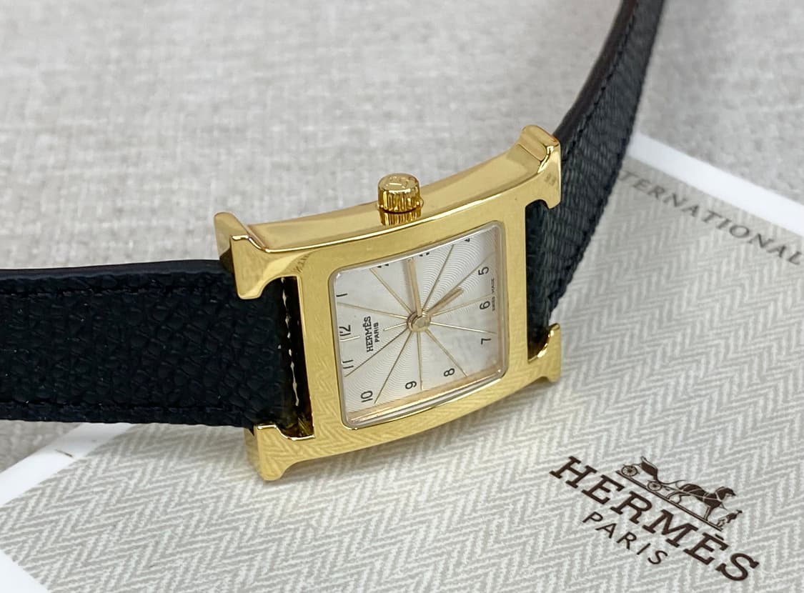 에르메스 H아워 1.201 금장 여성용 쿼츠 PM 스몰 사이즈 상품이미지4
