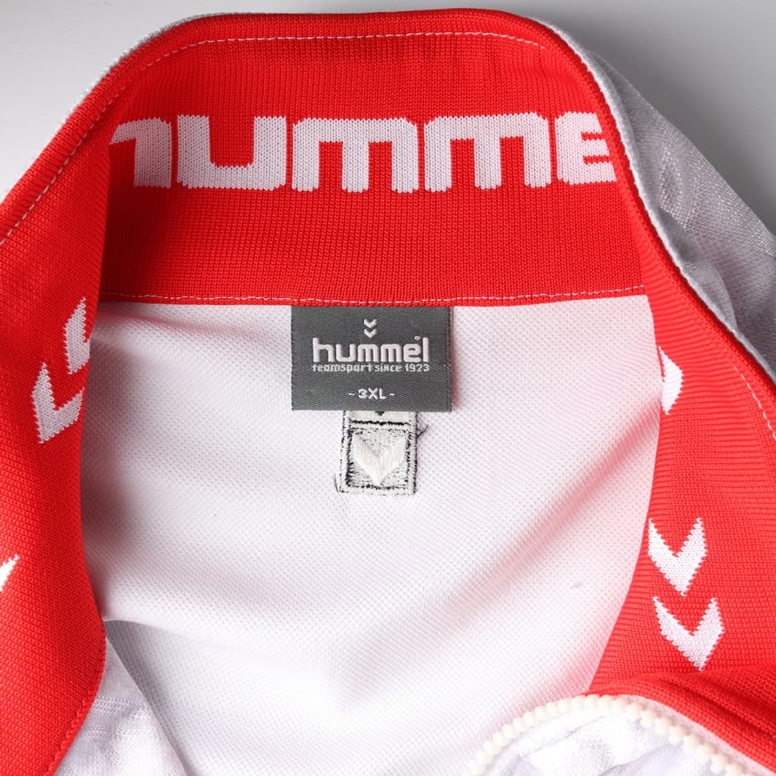 험멜 빈티지 화이트 레드 배색 트랙탑 져지 3XL 상품이미지5