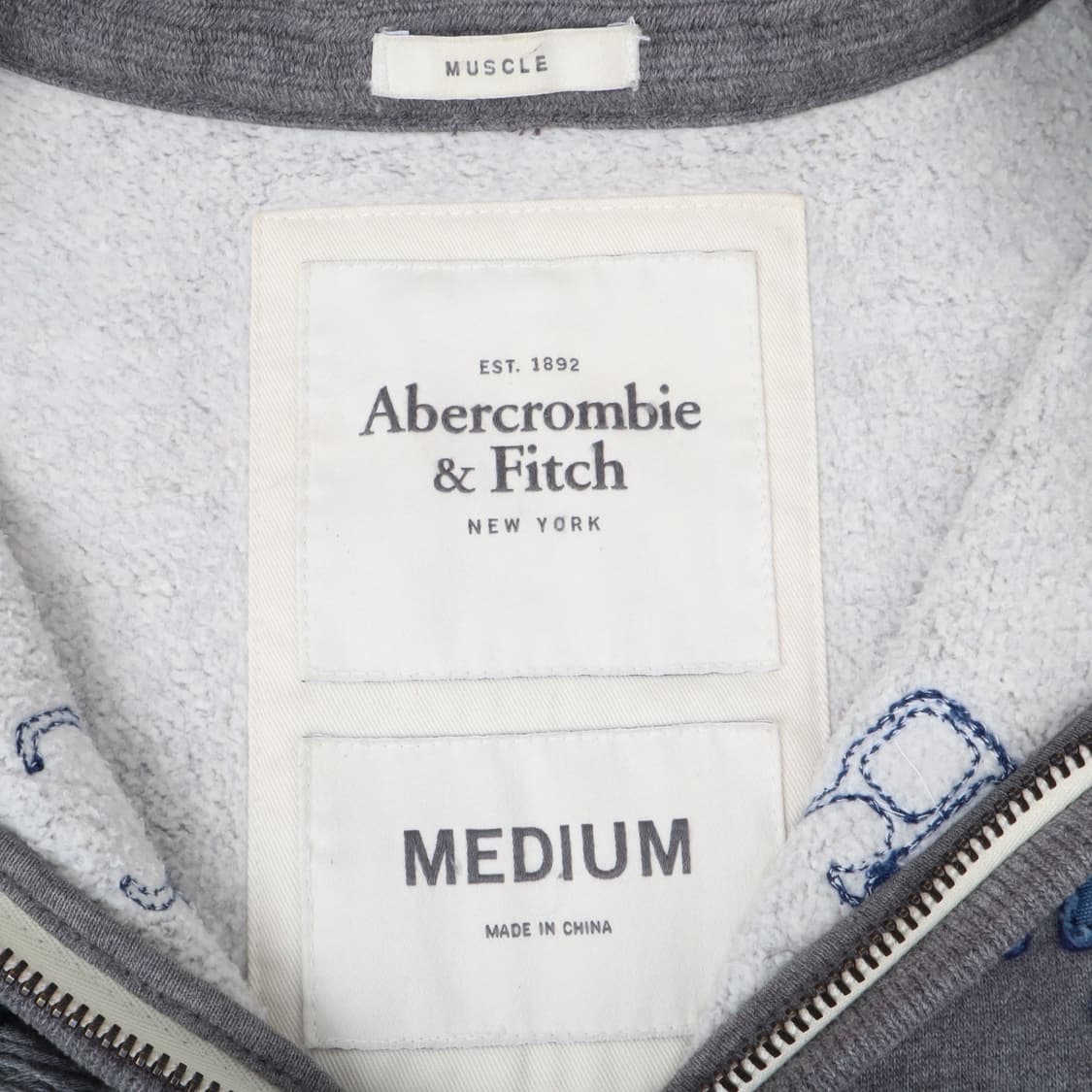 아베크롬비 그레이 아치로고 후드집업 상품이미지8