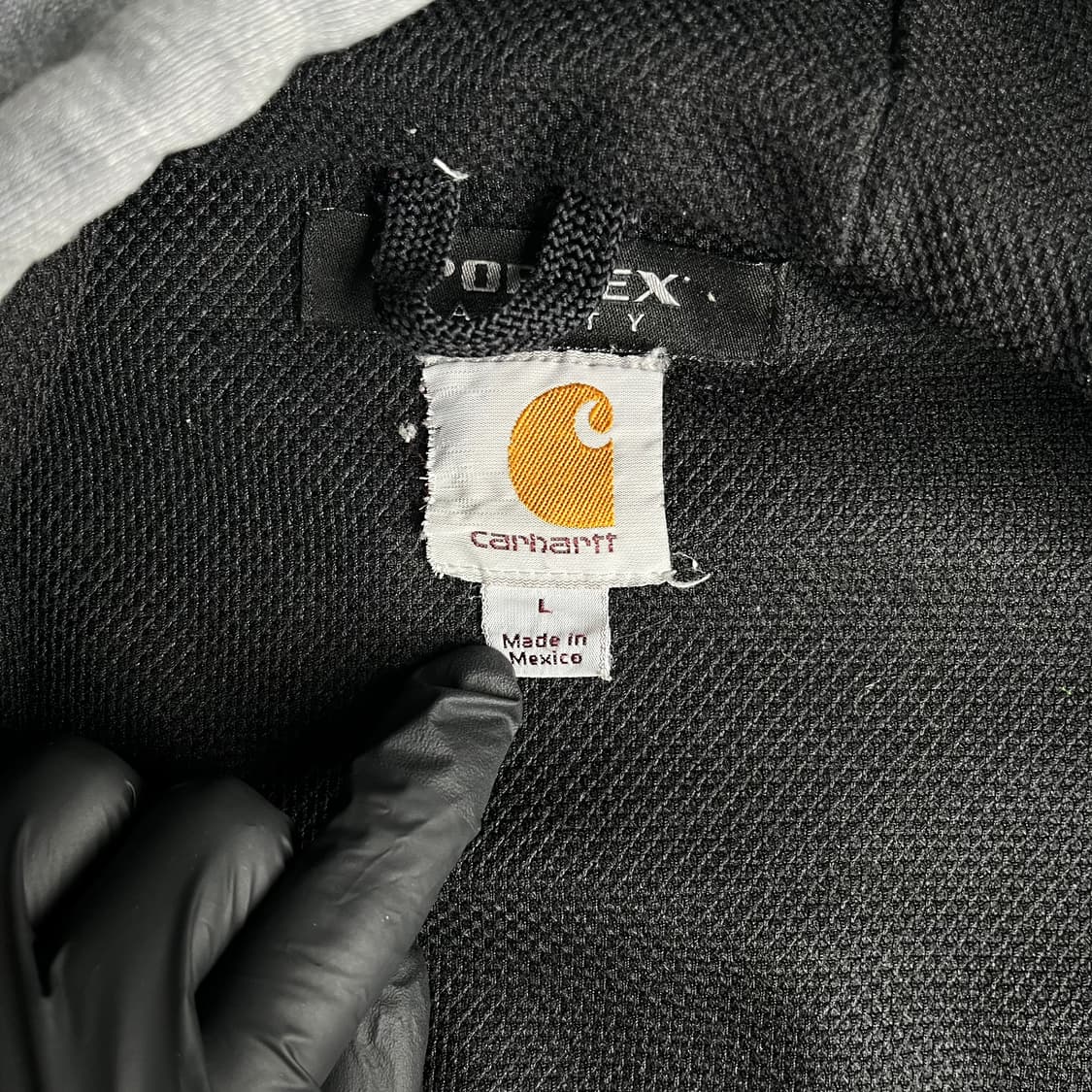 빈티지 칼하트 페이디드 다크그레이 써멀 후드집업 상품이미지5