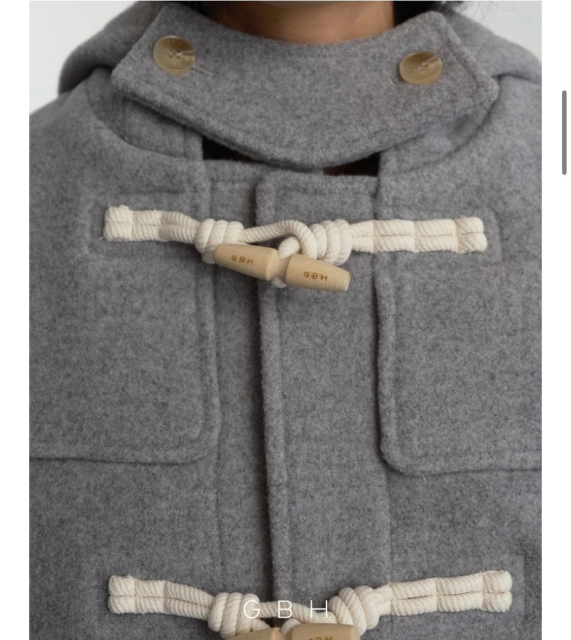 GBH 하프 더블코트(그레이) 1회 착용 상품이미지2