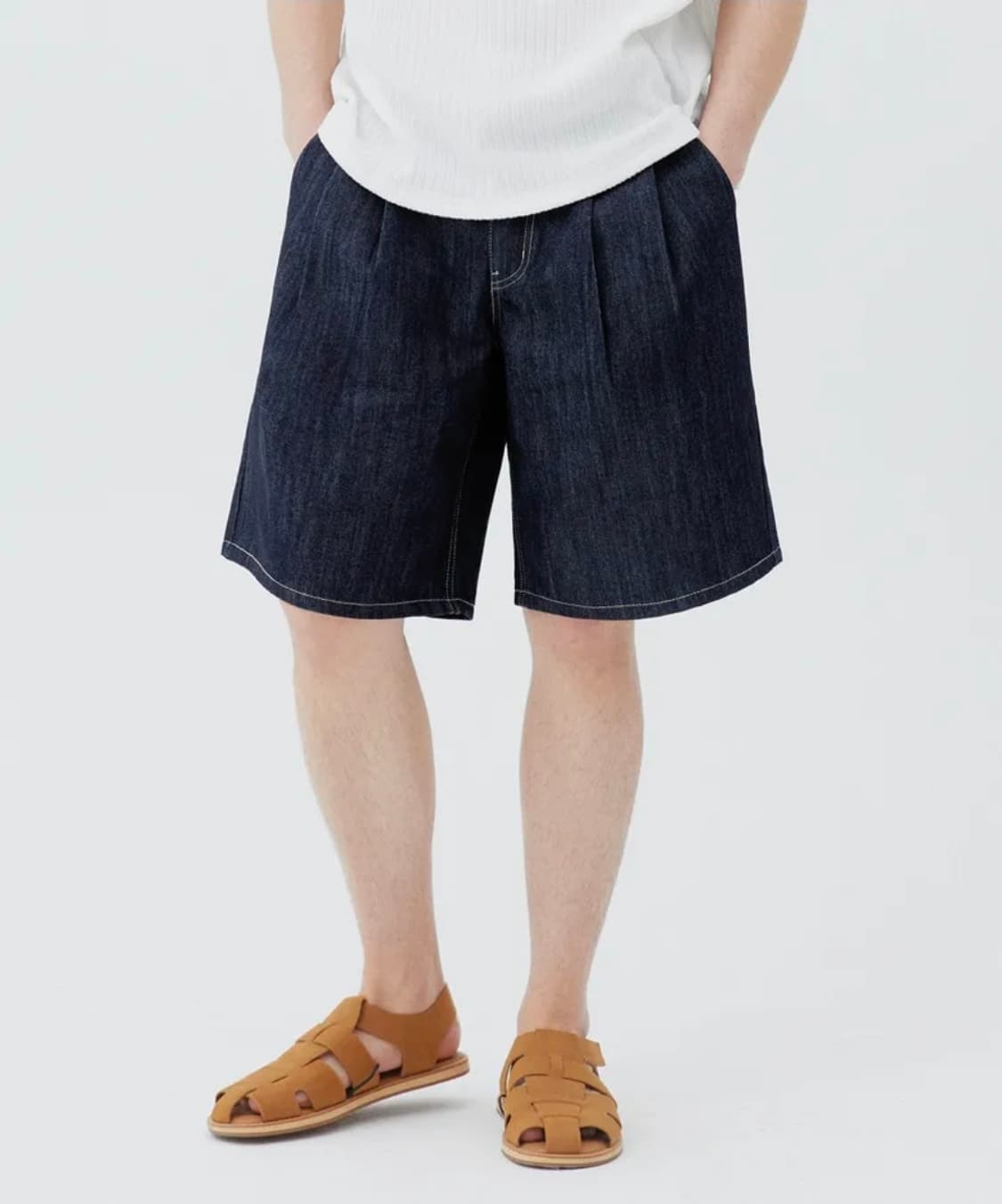 트릴리온 투턱 버뮤다 데님 쇼츠 (무료배송) 상품이미지5