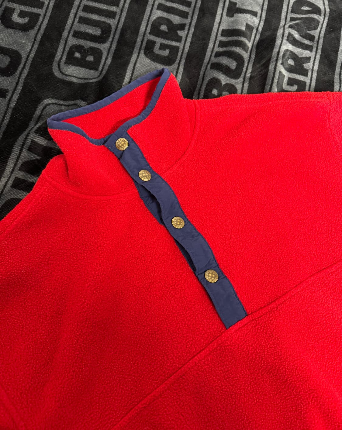 울리치 쿼터 스냅 티 플리스 풀오버 레드 네이비 상품이미지3