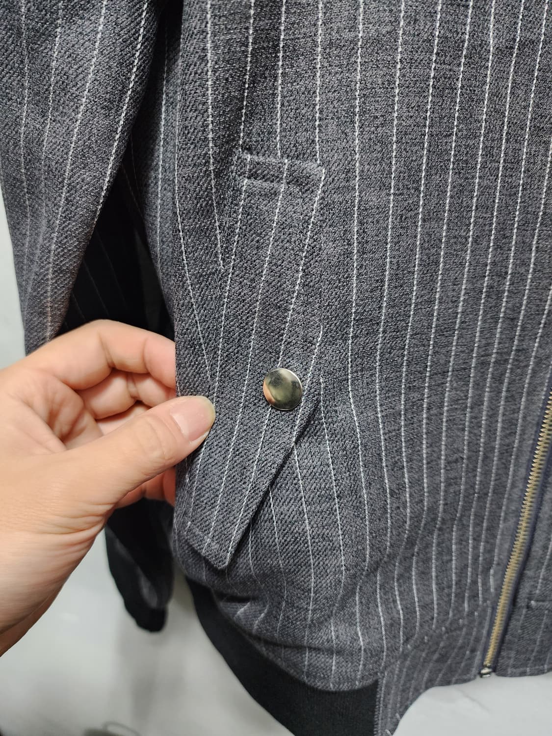 (새상품) 스트라이프 블루종 점퍼 상품이미지4