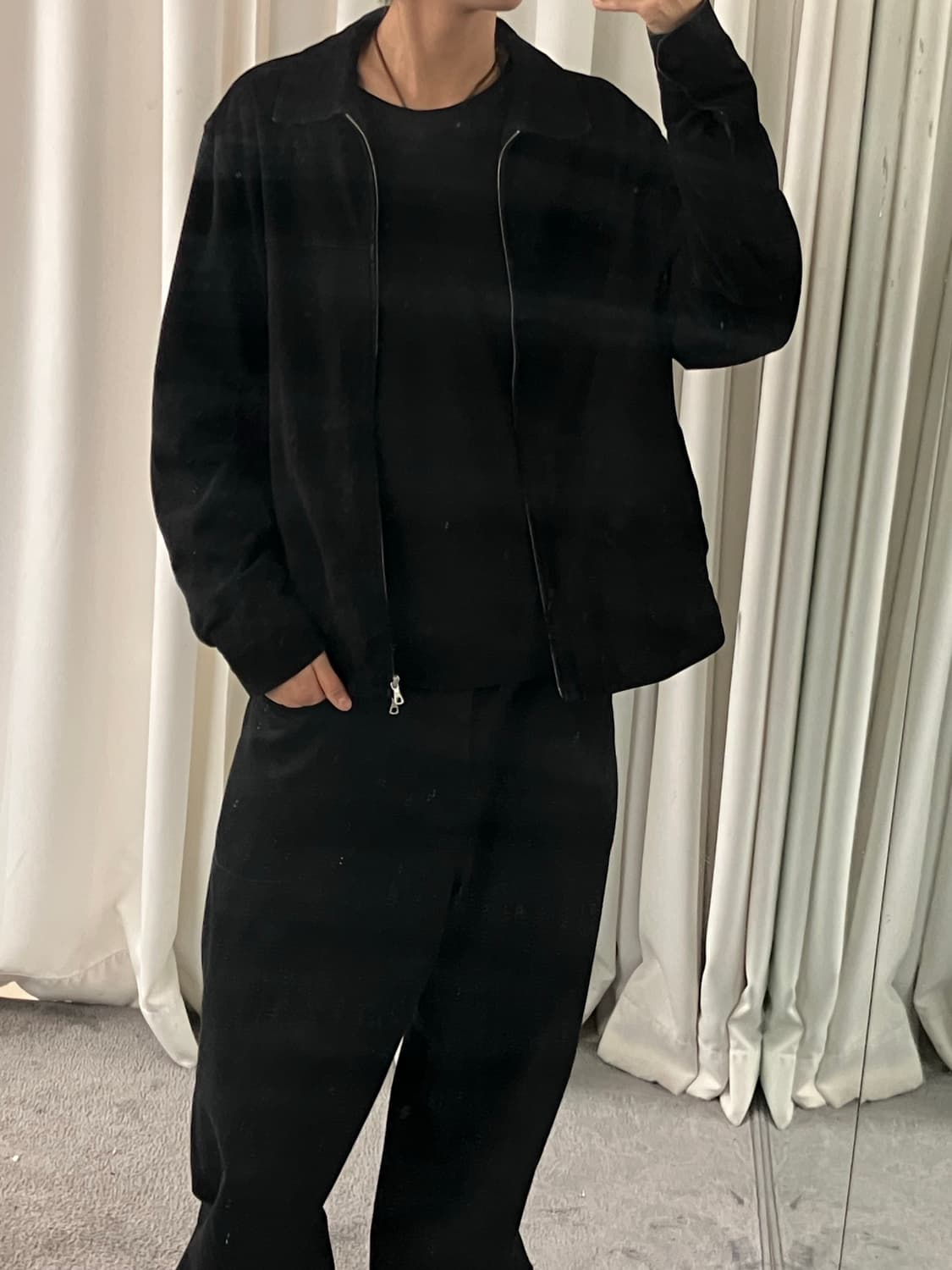 마시모두띠 블랙 스웨이드 자켓 XL 상품이미지6