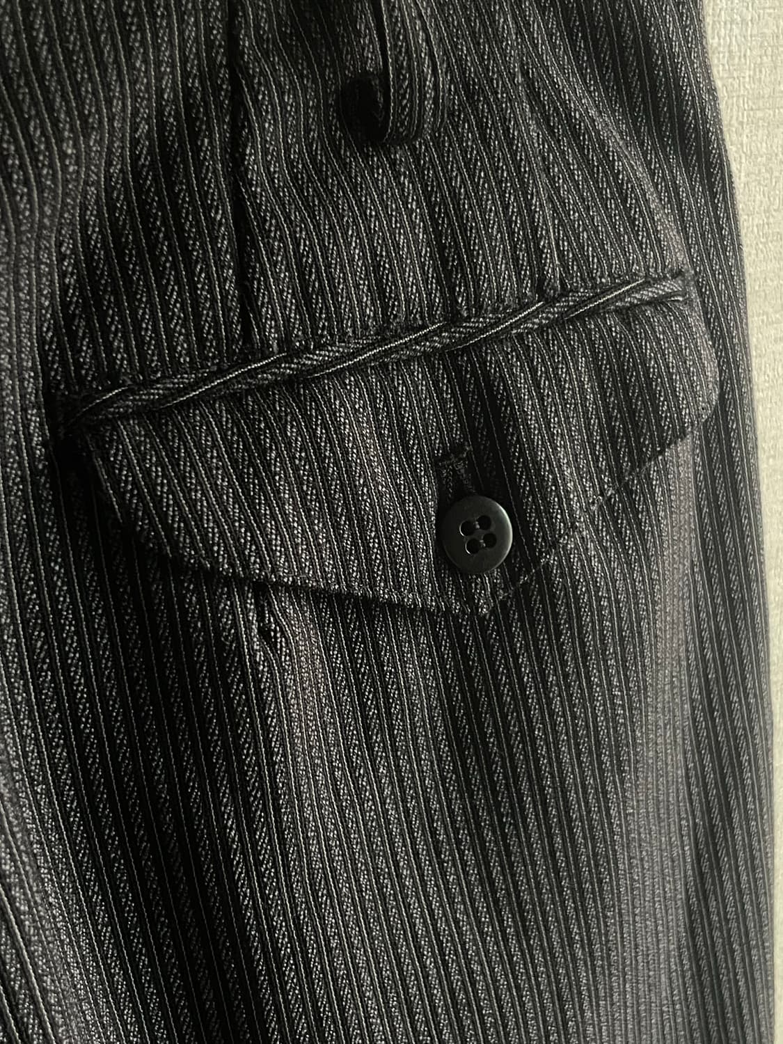 80s 일본  블랙 스트라이프 테일러 슬랙스 상품이미지1