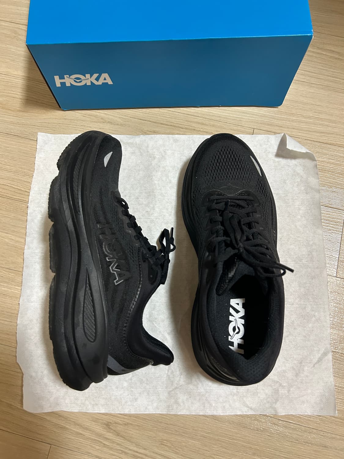 (1회착용) 호카 본디 9 블랙 - 레귤러 [275] 상품이미지5
